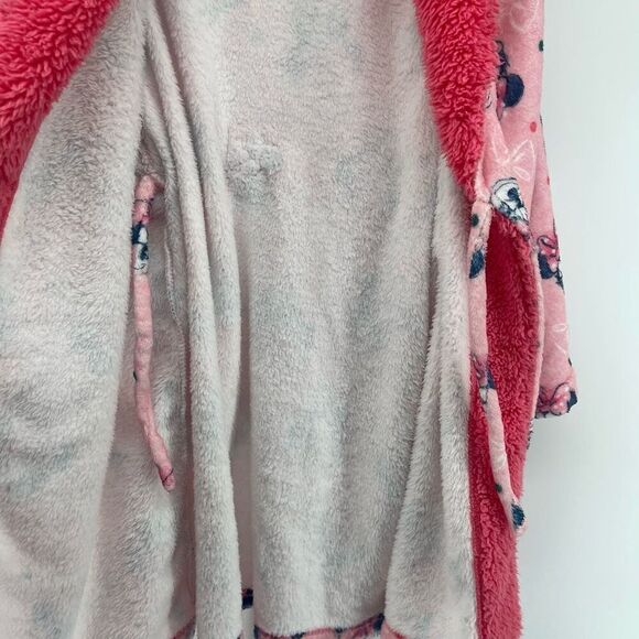 Disney Junior Minnie Mouse Toddler Girl’s Pink Fleece Belted Bath Robe 4T/5T - Picture 9 of 11
